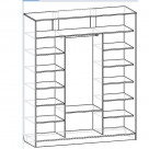 Шкаф-купе трёх дверный полки по краям
